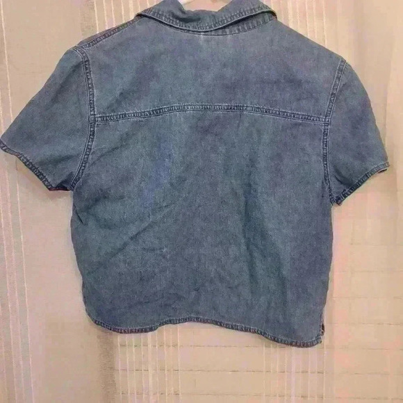 EUC vintage Sun River full zip denim crop top, sz M, $15 - Picture 3 of 3